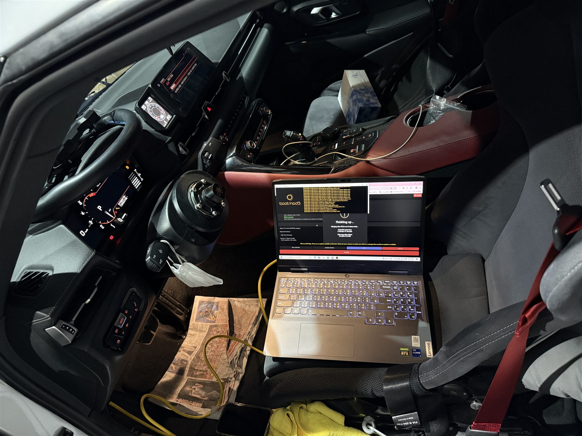BMW 車內 bootmod3 ECU 刷寫完成階段